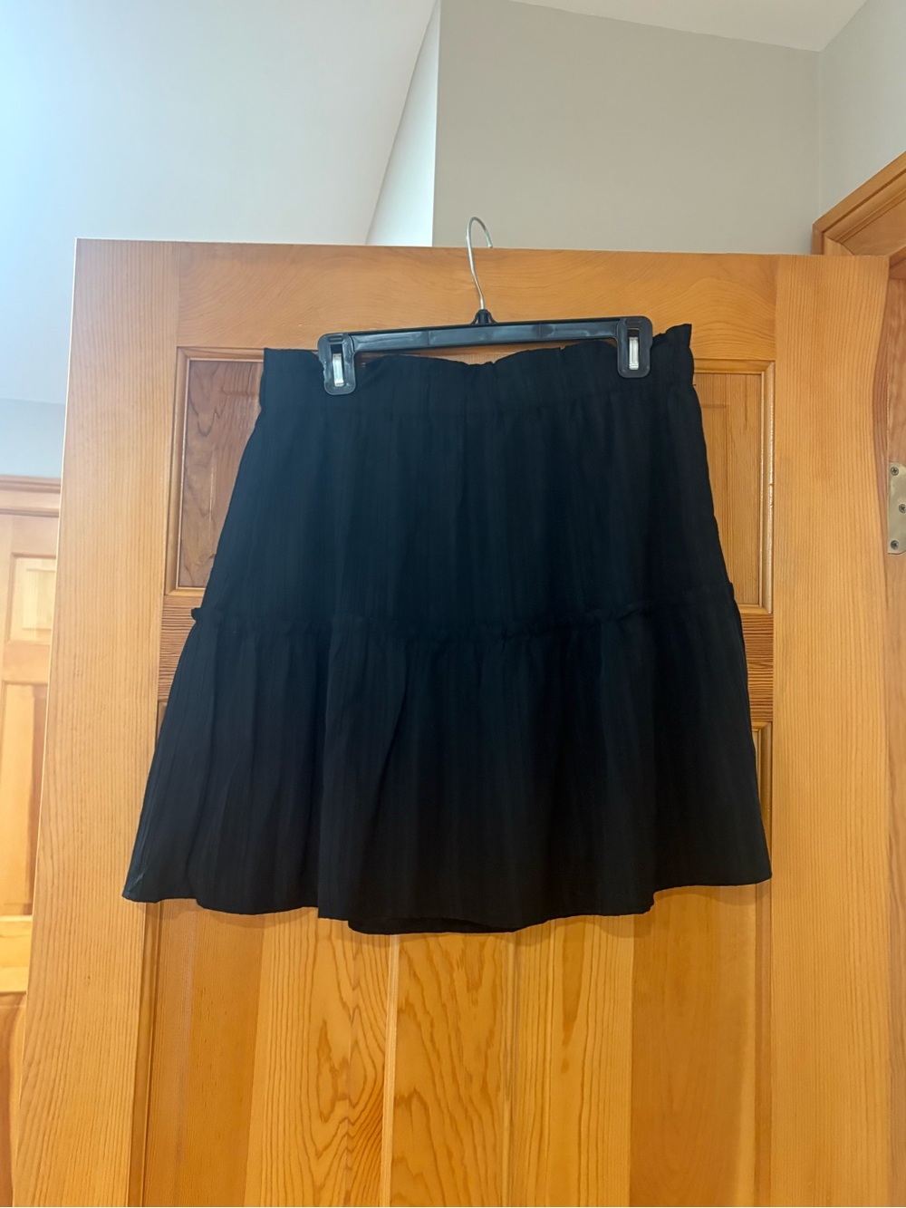 LOFT Black Tiered Mini Skirt with Soft Ruffles